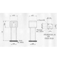 BORNE PELICAN BETONNEE SIMPLE TETE